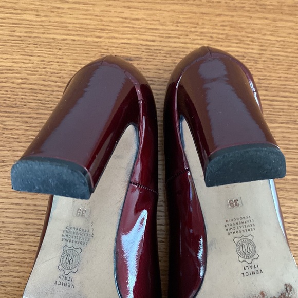 Simard square toed wine patent genuine leather high heels 👠. Made in Italy. 39 - Picture 9 of 14
